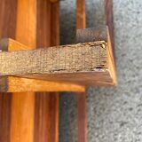 Modernist wooden desk with compass feet 1950