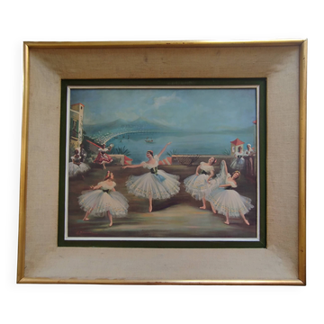 Vintage ballerina painting after Carlotta Edwards reproduction