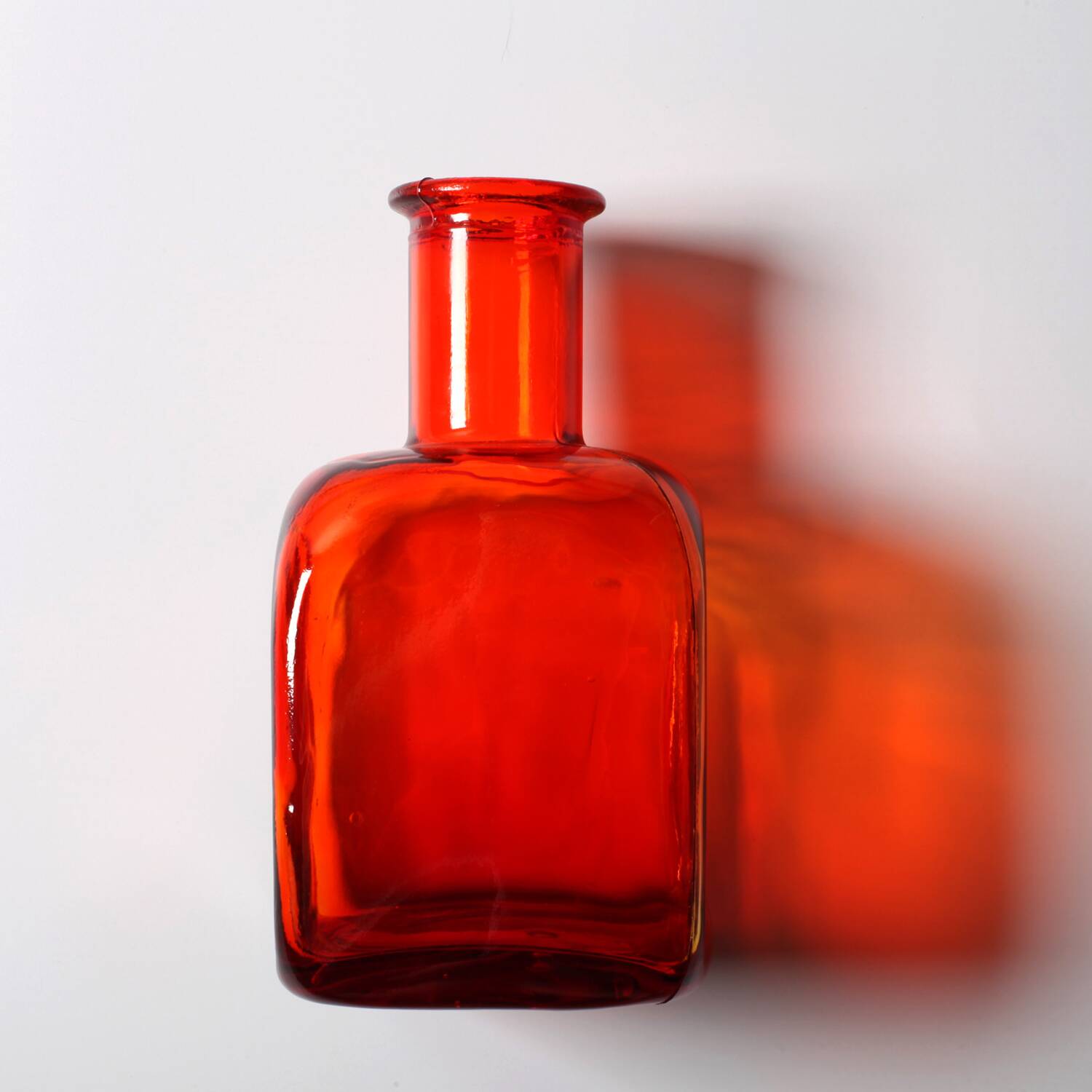 Rare Mid-century Red Glass Flack, Bottle, Decanter / Sweden / 1950s