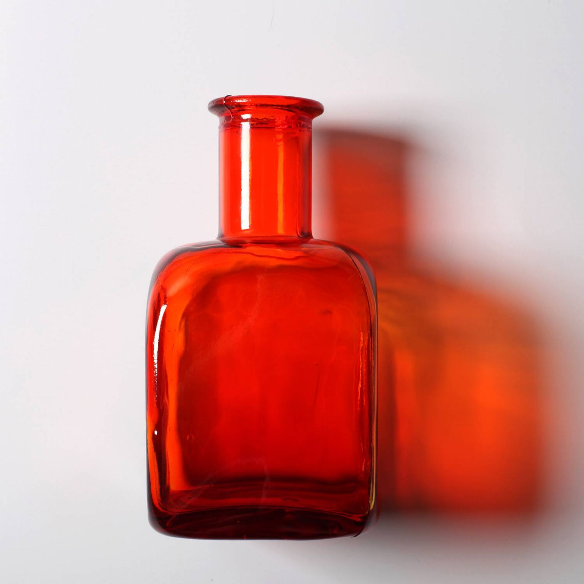 Rare Mid-century Red Glass Flack, Bottle, Decanter / Sweden / 1950s