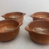 Set de 4 bols grès artisanal années 60