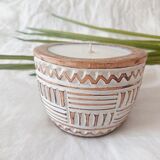 Carved wooden candle