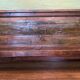 Antique Chinese red lacquered low cabinet