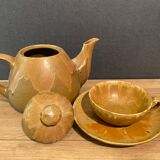 Art Deco ceramic tea set signed Denbac