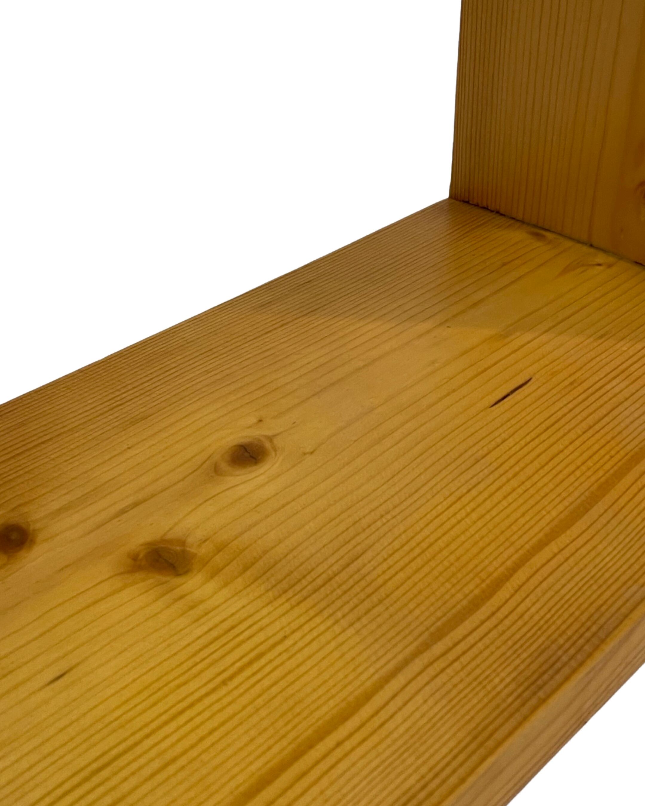 Vintage wooden wall rack bookshelf in pine