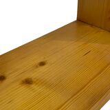 Vintage wooden wall rack bookshelf in pine