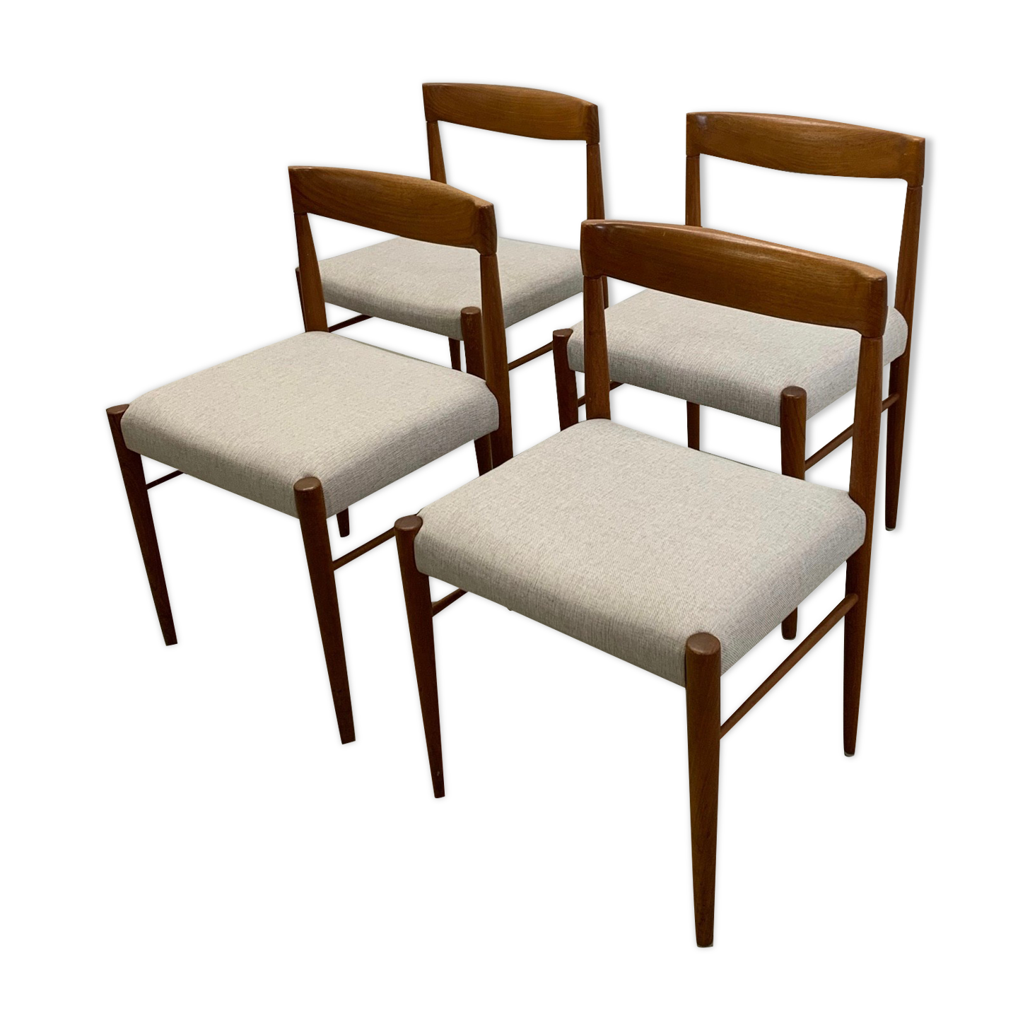 Danish midcentury teak dining chairs by H.W. Klein for Bramin 60s