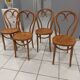 Suite de 4 chaises de bistrot bois courbé