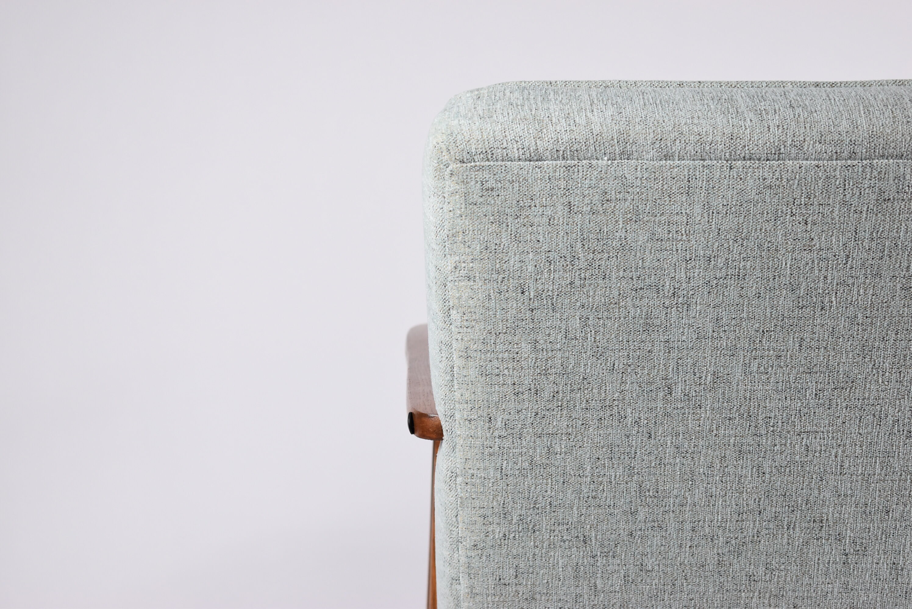 Vintage original armchair, fully restored, 1960s, green upholstery