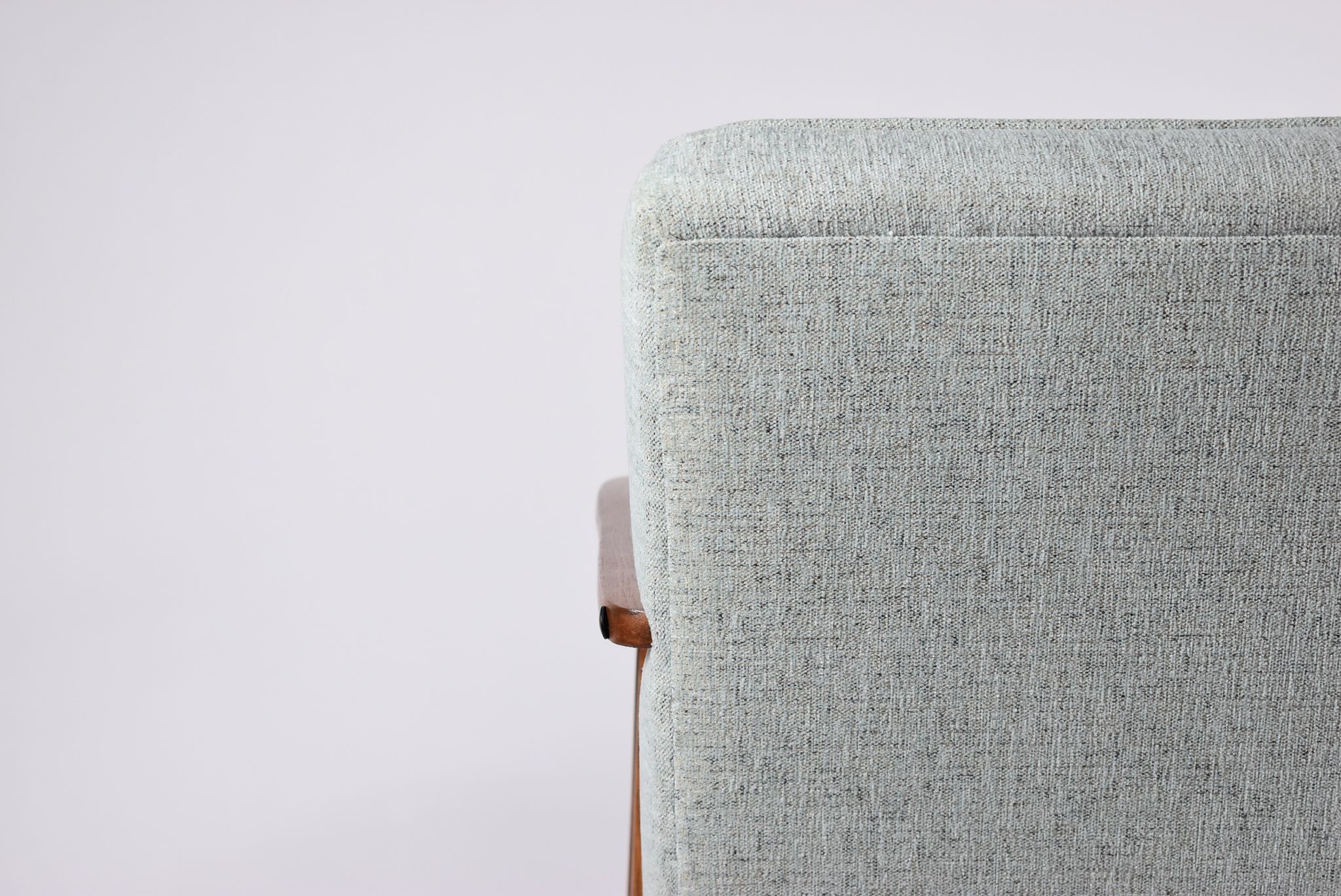 Vintage original armchair, fully restored, 1960s, green upholstery
