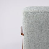 Vintage original armchair, fully restored, 1960s, green upholstery