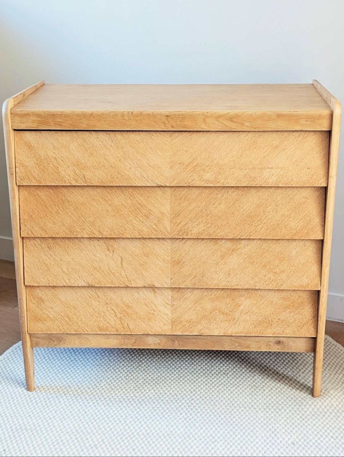 Commode vintage rénovée, années 50 60, chêne blond 
