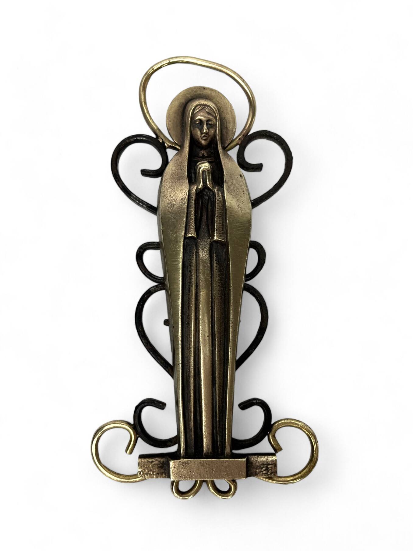 Religious object, 20th century bronze Virgin