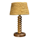Mid-Century modern brutalist wood turned table lamp Charles Dudouyt style