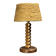 Mid-Century modern brutalist wood turned table lamp Charles Dudouyt style