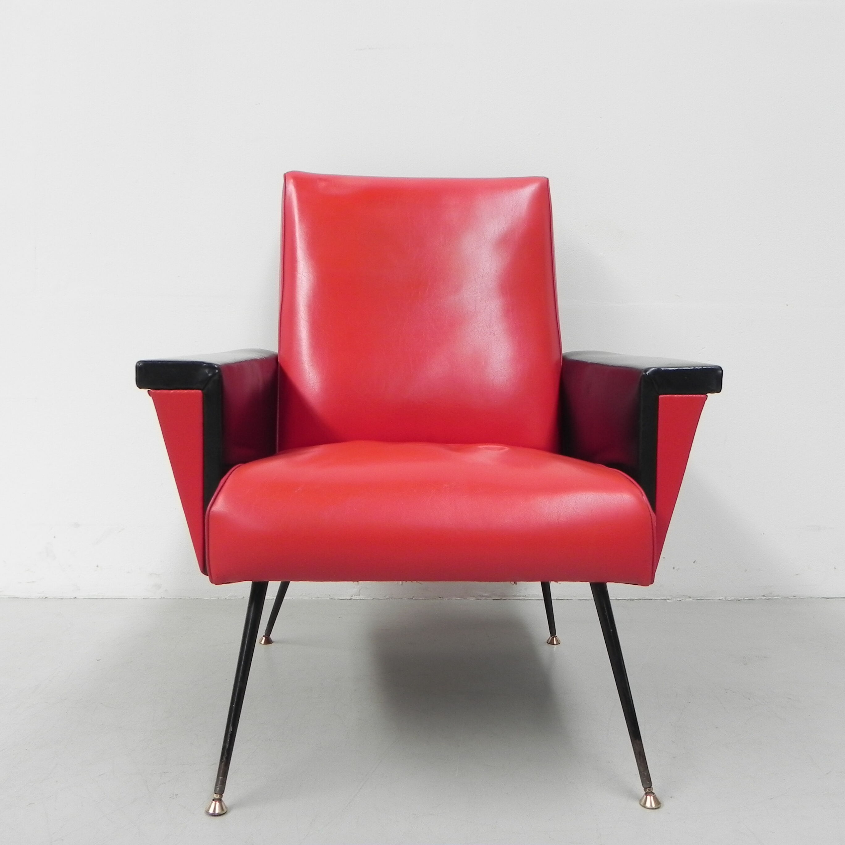 Vintage skai armchair with armrests