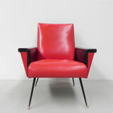 Vintage skai armchair with armrests