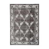 Grey overdyed persian rug traditional handmade persian carpet- 198x285cm