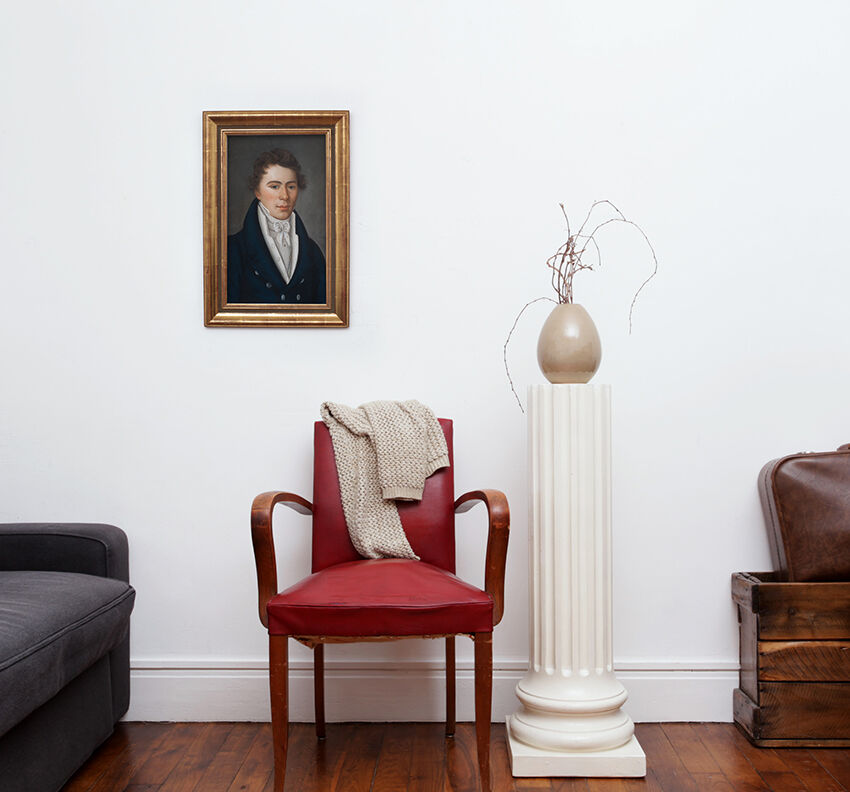 Portrait man pastel 1818 in gold frame