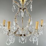 Crystal and brass chandelier, early 20th century