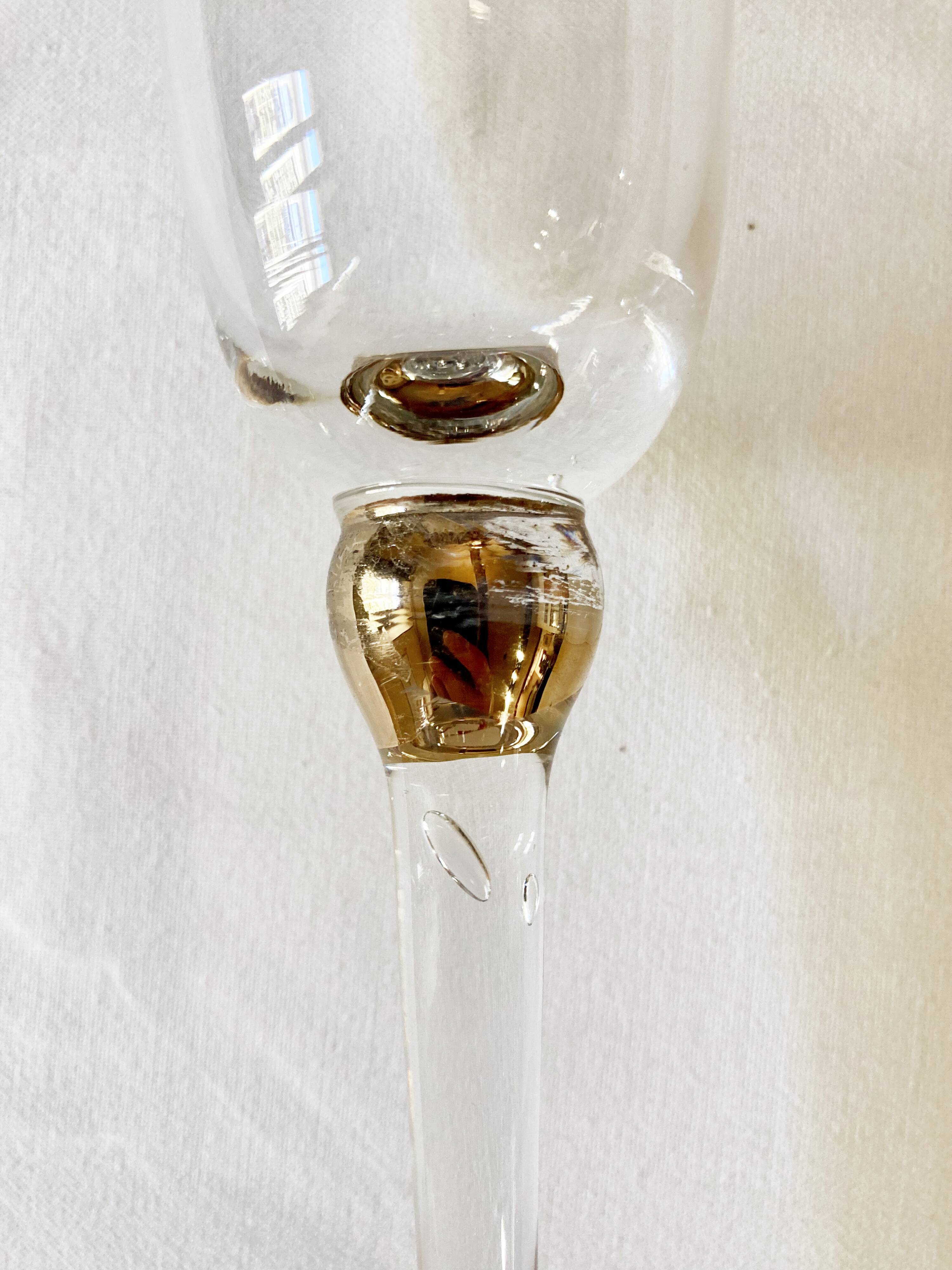 Glass champagne flutes