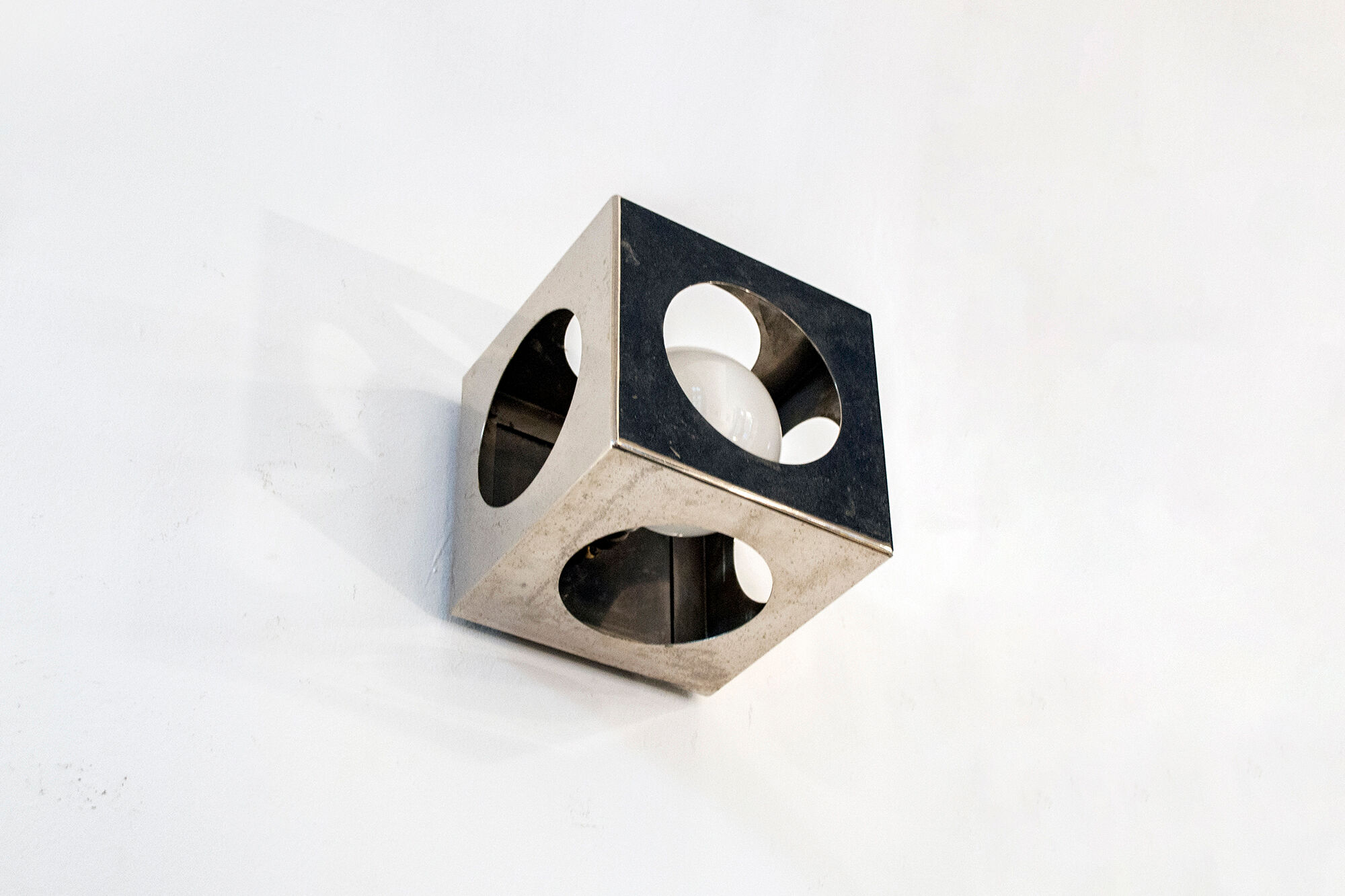 Steel Wall and table Lamp by Reggiani, Italy, 1970s