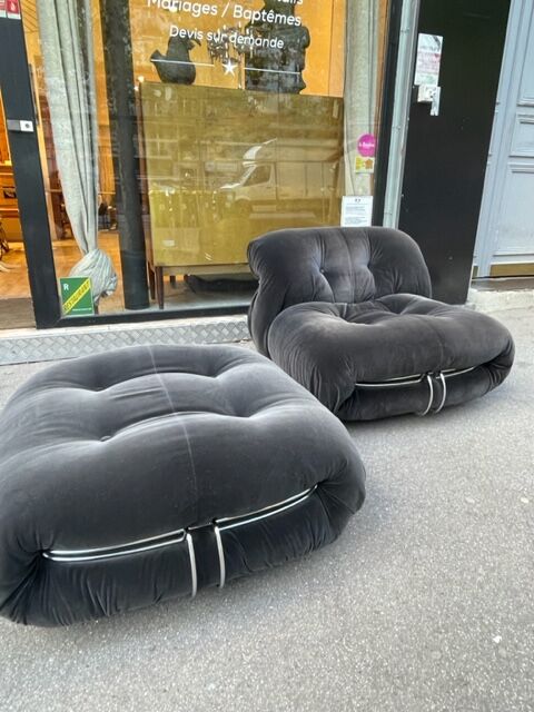 Fauteuil et ottoman modèle Soriana de Tobia Scarpa édition Cassina