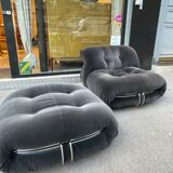 Soriana model armchair and ottoman by Tobia Scarpa Cassina edition
