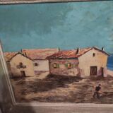 old painting signed marine boat