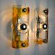 Pair of Murano Mazzega Orange wall lights, Italy, 1970