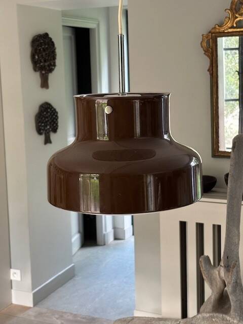 Brown Bumling pendant light by Anders Pehrson-Sweden 1960s
