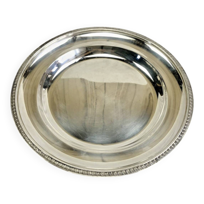 Plat rond semi creux métal argenté Gallia Christofle Malmaison Empire