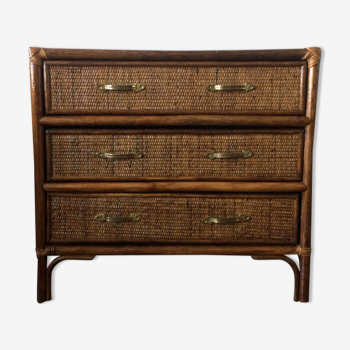 Rattan chest of drawers circa 1960