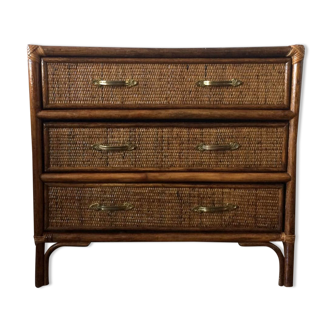 Rattan chest of drawers circa 1960