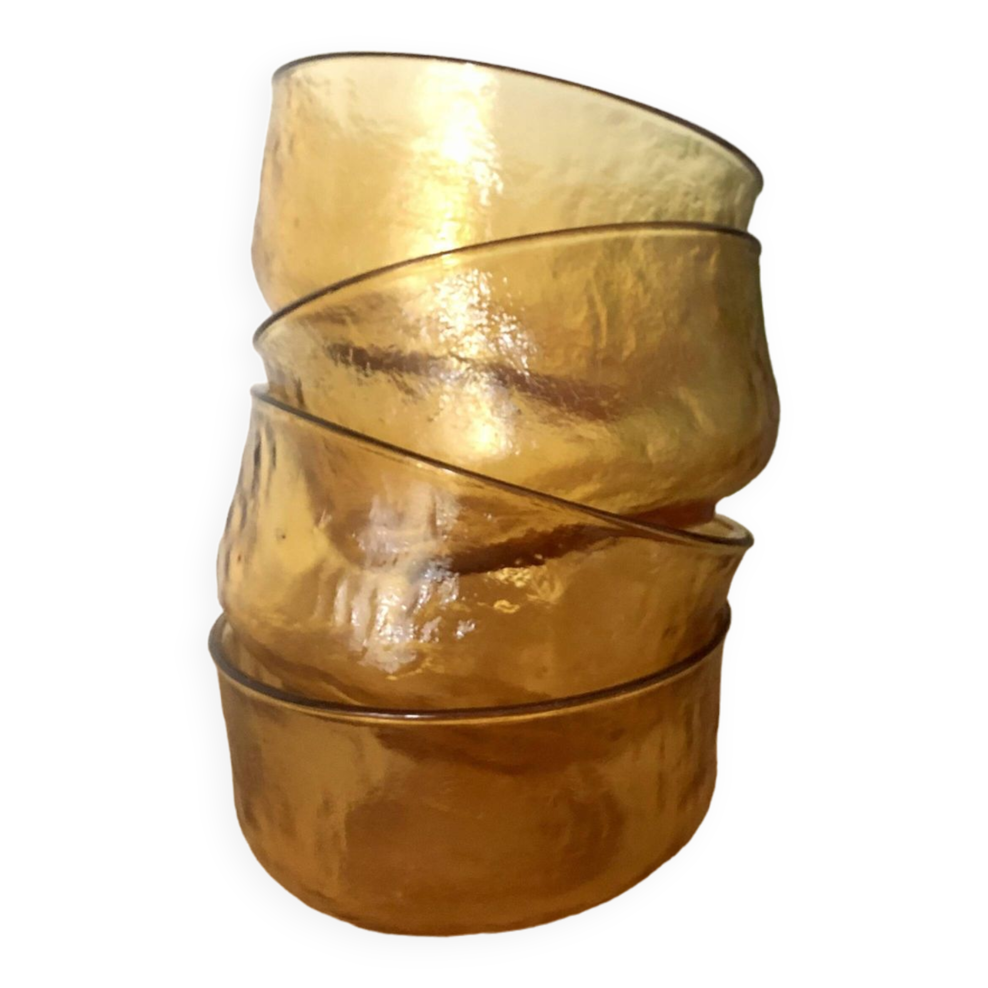 Lot de 4 petits bols marron ambré vintage L'alsacienne biscuits