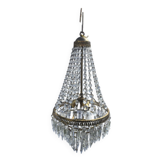 Crystal and brass chandelier