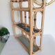 Rattan shelf restyled, vintage, 50s