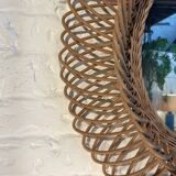 Wicker sun mirror, France 1960's