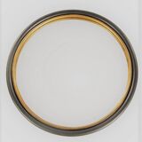 XXL round mirror 95cm in diameter anthracite and gold outline