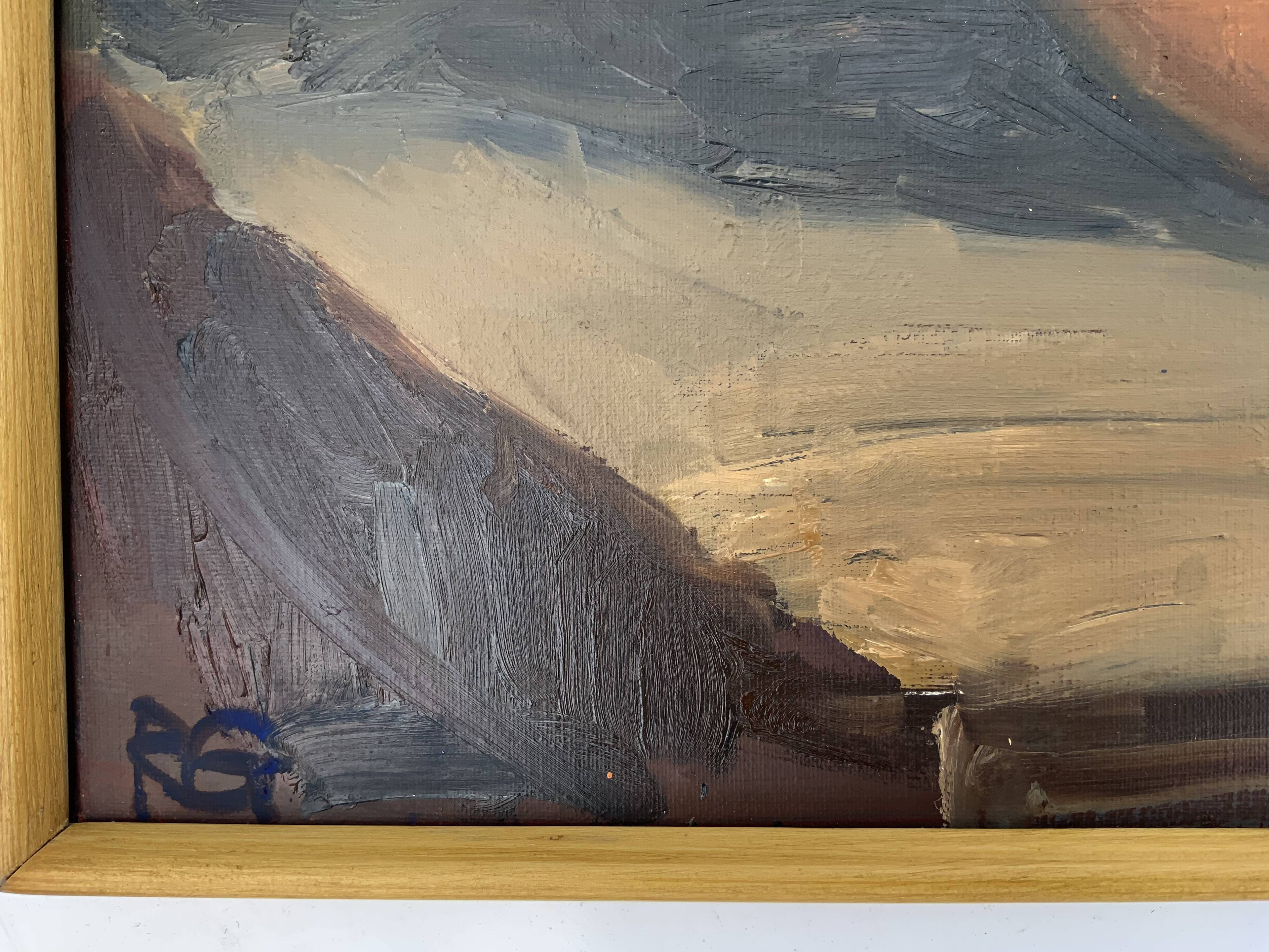 Vintage Still life with Pumkin oil Painting on Canvas signed R. Grinberg