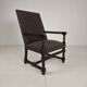 English Barley Twist Library Armchair in Dark Oak, circa 1700