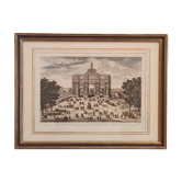 Antique engraving of Paris The trionfe arch of the faubourg st Antoine