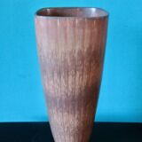 Stoneware vase in a range of browns, taupes and ochres by Gunnar Nylund for Rorstrand. Sweden 1960