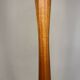 Sculptural floor lamp - exotic wood and textured shade, modern vintage style
