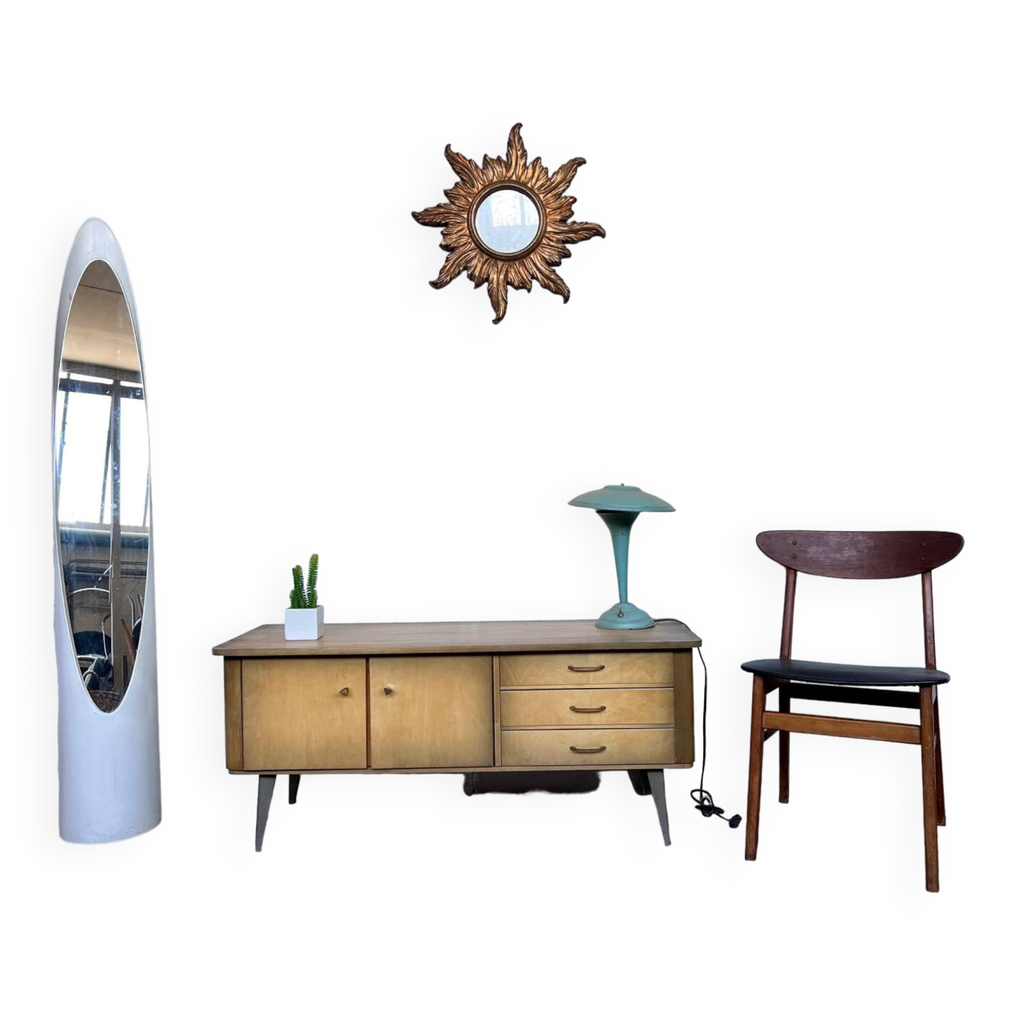 Vintage bi-color TV cabinet