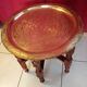 Table basse à thé du Maghreb plateau laiton
