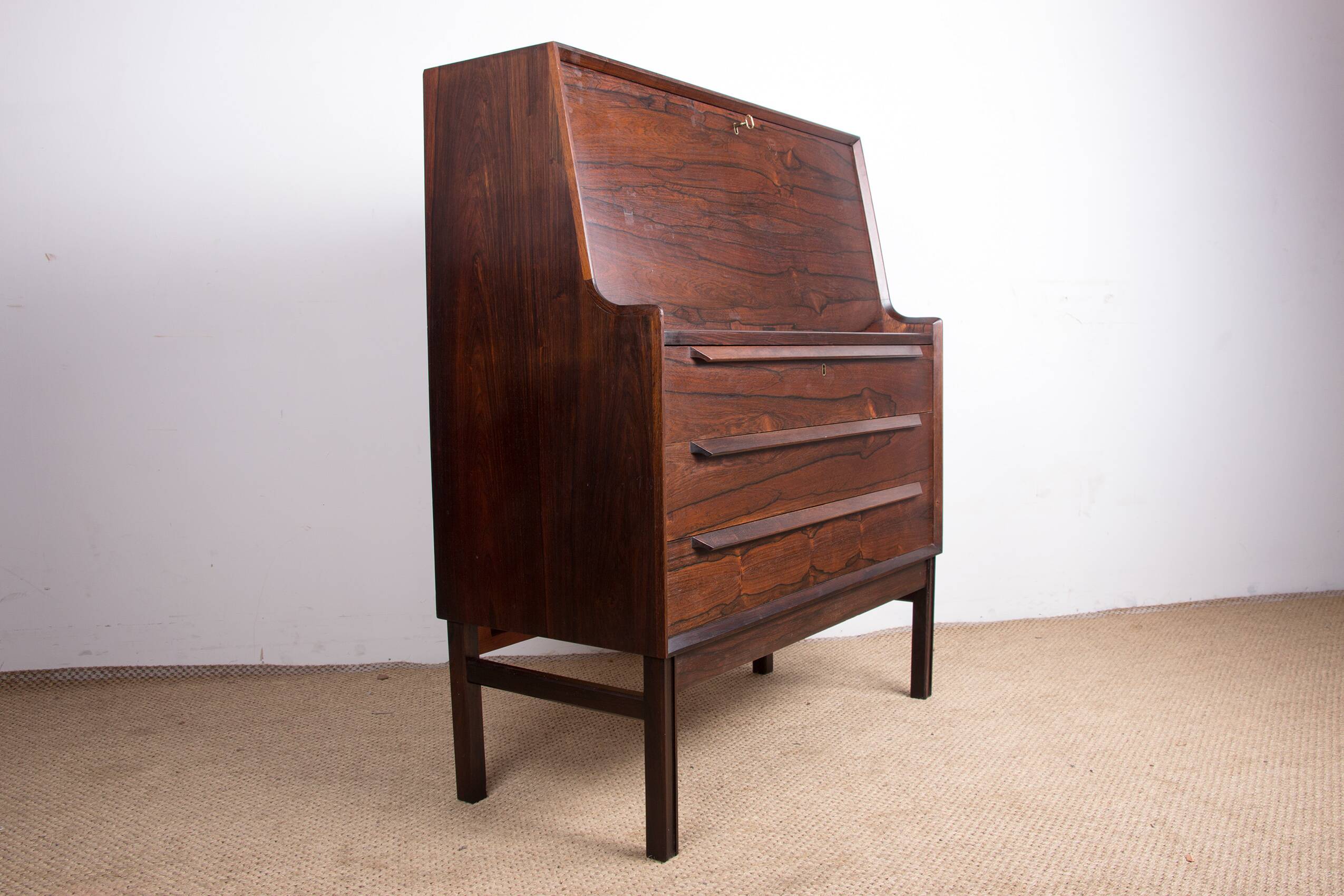Secretary desk, Danish Rosewood by Arne Wahl Iversen for Branderup Mobelfabrik 1960.