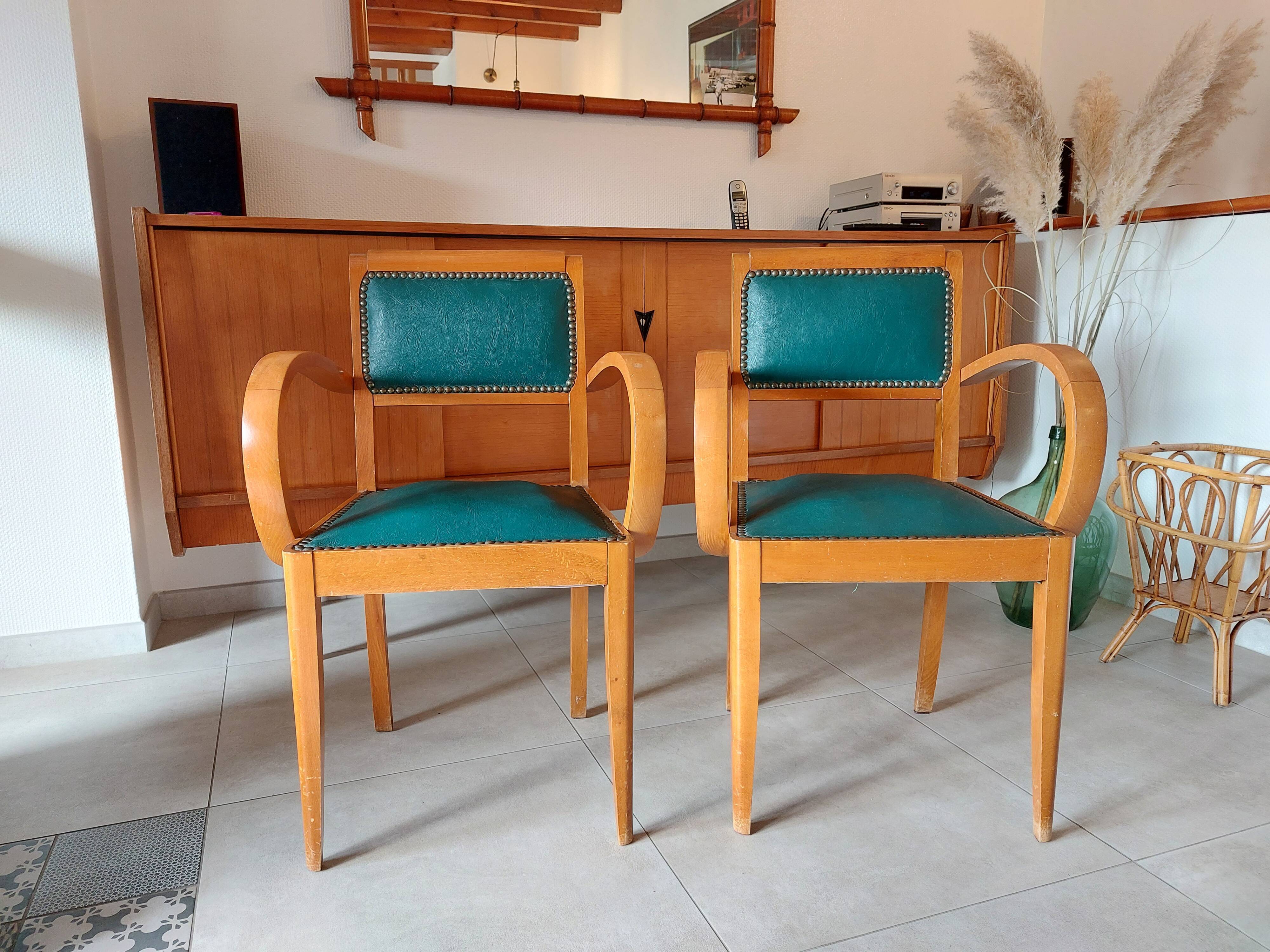 green leather bridge chairs