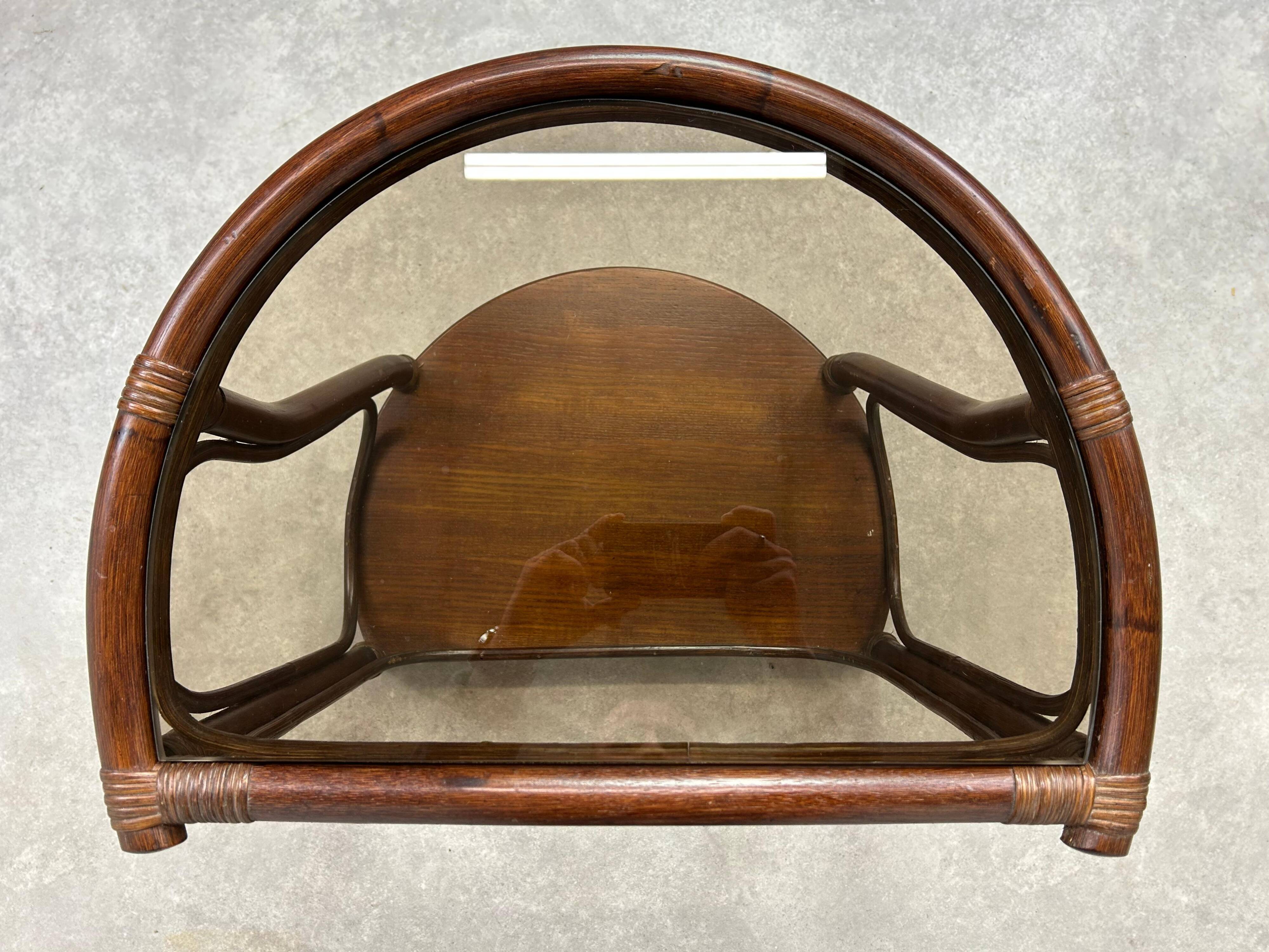 Bamboo side table in Mid-Century Modern style by Gervasoni