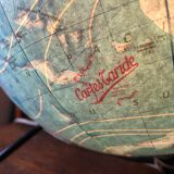 Luminous glass globe signed Taride dated 1974